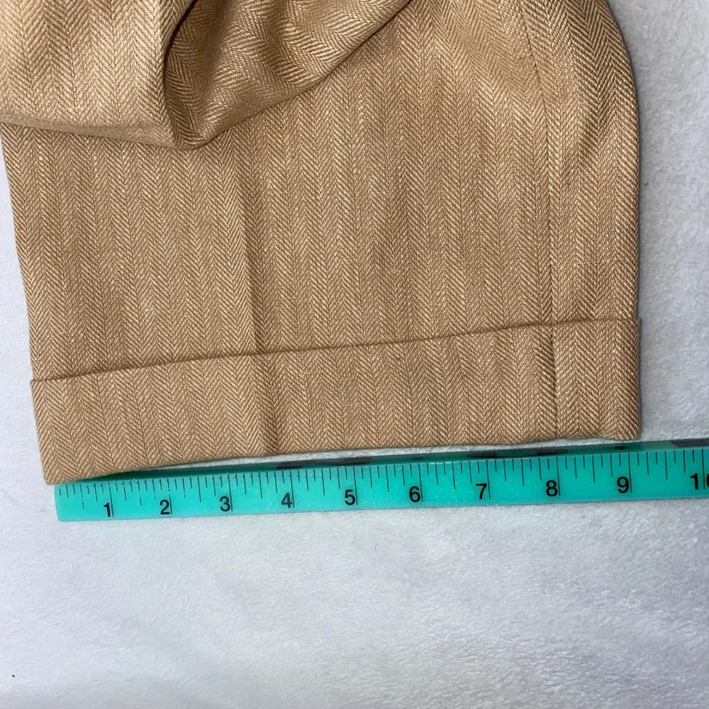 Polo Ralph Lauren Pants Men 36x32 (Fits) Herringbone Pleated Cuffed Linen Cotton